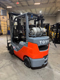 2022 TOYOTA 8FGCU30 LP GAS FORKLIFT 986 HOURS TREADED CUSHION TIRES 94/199 3 STAGE MAST SIDE SHIFTER STOCK # BF9125789-BUF