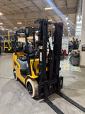 2021 CATERPILLAR/MITSUBISHI FGC25N 5000 LB LP GAS FORKLIFT CUSHION 83/187" 3 STAGE MAST SIDE SHIFTER 855 HOURS NON MARKING TIRES STOCK # BF9117849-BUF