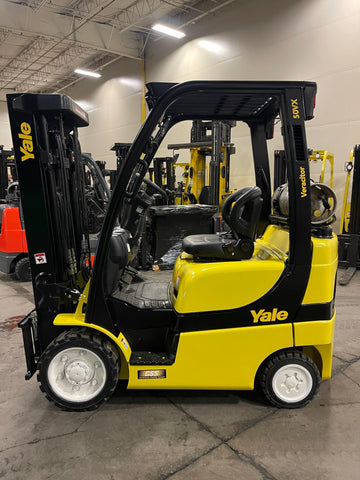 2021 YALE GLC050VXN 5000 LB LP GAS FORKLIFT CUSHION 84/189" 3 STAGE MAST SIDE SHIFTER 812 HOURS STOCK # BF9181919-BUF - United Lift Equipment LLC