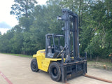 2004 HYSTER H190HD 19000 LB DIESEL FORKLIFT PNEUMATIC 164/212" 2 STAGE MAST SIDE SHIFTER 5474 HOURS STOCK # BF9591179-TXB - United Lift Equipment LLC