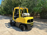 2007 HYSTER H90FT 9000 LB LP GAS FORKLIFT DUAL DRIVE PNEUMATIC 94/195" 3 STAGE MAST SIDE SHIFTER 6008 HOURS STOCK # BF9251139-TXB - United Lift Equipment LLC