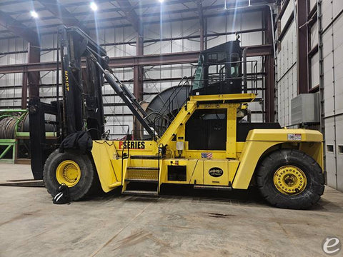 2010 HOIST P1050 105000 LB DIESEL FORKLIFT PNEUMATIC 180" 2 STAGE MAST SIDE SHIFTING FORK POSITIONER CAB WITH A/C 6626 HOURS STOCK # BF94591169-LJND