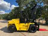 2016 HYSTER H210HD 21000 LB DIESEL FORKLIFT PNEUMATIC 183/150" 2 STAGE MAST SIDE SHIFTING FORK POSITIONER DUAL DRIVE TIRES OPEN CAB 9996 HOURS STOCK # BF9551179-TXB