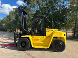 2016 HYSTER H210HD 21000 LB DIESEL FORKLIFT PNEUMATIC 183/150" 2 STAGE MAST SIDE SHIFTING FORK POSITIONER DUAL DRIVE TIRES OPEN CAB 9996 HOURS STOCK # BF9551179-TXB