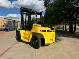 2016 HYSTER H210HD 21000 LB DIESEL FORKLIFT PNEUMATIC 183/150" 2 STAGE MAST SIDE SHIFTING FORK POSITIONER DUAL DRIVE TIRES OPEN CAB 9996 HOURS STOCK # BF9551179-TXB