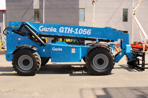 2015 GENIE GTH1056 10000 LB DIESEL TELESCOPIC FORKLIFT TELEHANDLER PNEUMATIC 4WD OUTRIGGERS HEATED CAB 2700 HOURS STOCK # BF9895149-NLE - United Lift Equipment LLC