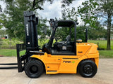 2016 HYUNDAI 70D-9 15500 LB DIESEL FORKLIFT DUAL DRIVE PNEUMATIC 119/157" 2 STAGE MAST SIDE SHIFTER 3445 HOURS STOCK # BF9445139-TXB - United Lift LLC