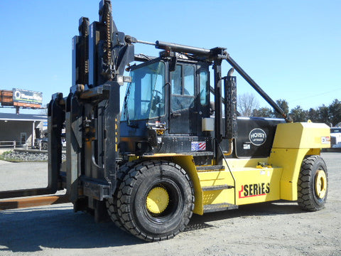 2015 HOIST P550 55000 LB DIESEL FORKLIFT PNEUMATIC 154/144" 2 STAGE MAST SIDE SHIFTING FORK POSITIONER ENCLOSED CAB ONLY 2,065 HOURS STOCK # BF91591179-DIENC - United Lift Equipment LLC