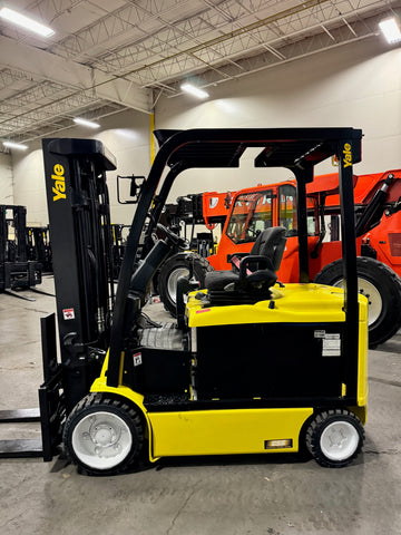 2019 YALE ERC070VG 7000 LB ELECTRIC FORKLIFT CUSHION 90/187" 3 STAGE MAST SIDE SHIFTING FORK POSITINER ONLY 979 HOURS STOCK # BF9197919-BUF - United Lift Equipment LLC