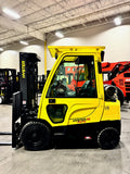 2020 HYSTER H50FT 5000 LB LP GAS FORKLIFT PNEUMATIC 89/195" 3 STAGE MAST SIDE SHIFTING FORK POSITIONER ENCLOSED CAB with HEAT 863 HOURS STOCK # BF9211329-BUF - United Lift Equipment LLC
