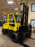 2021 HYSTER H155FT 15500 LB DIESEL FORKLIFT PNEUMATIC 127/173" 2 STAGE CLEAR VIEW MAST SIDE SHIFTING FORK POSITIONER ENCLOSED CAB HEAT & AC 1,155 HOURS STOCK # BF9593139-BUF