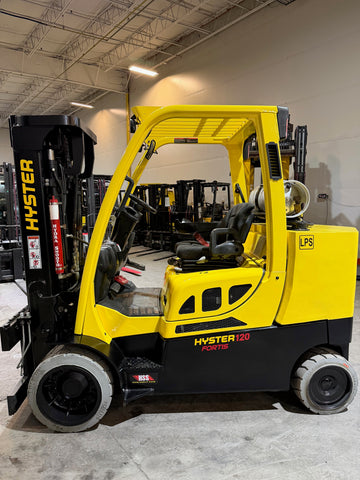 2022 HYSTER S120FT 12000 LB LP GAS FORKLIFT CUSHION 86/163" 3 STAGE FULL FREE LIFT MAST (OPTIONAL SIDE SHIFT or SIDE SHIFTING FORK POSITIONER can be installed) 4 WAY PLUMBED TO CARRIAGE ONLY 1,134 HOURS NON MARKING TIRES STOCK # BF9354889-BUF - United Lift LLC