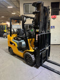 2020 CATERPILLAR/MITSUBISHI FGC25N 5000 LB LP GAS FORKLIFT CUSHION 93/217" 3 STAGE MAST SIDE SHIFTING FORK POSITIONER 976 HOURS STOCK # BF9118749-BUF