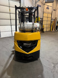 2020 CATERPILLAR/MITSUBISHI FGC25N 5000 LB LP GAS FORKLIFT CUSHION 93/217" 3 STAGE MAST SIDE SHIFTING FORK POSITIONER 976 HOURS STOCK # BF9118749-BUF