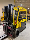 2021 HYSTER E120XN 12000 LBS 48V ELECTRIC 94/185" 3 STAGE MAST SIDE SHIFTING FORK POSITIONER PLUMBED 4 WAYS TO CARRIAGE 1,210 HOURS STK# BF9247349-BUF - United Lift LLC