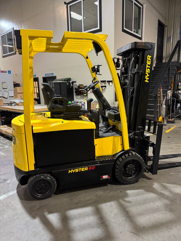 2019 HYSTER E60XN-33 6000 LB ELECTRIC FORKLIFT CUSHION 89/188" 3 STAGE MAST SIDE SHIFTING FORK POSITIONER ONLY 780 HOURS STOCK # BF981839-BUF