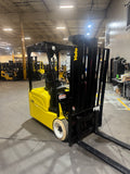 2020 YALE ERP035VT 3500 LB ELECTRIC CUSHION 3 WHEEL SIT DOWN FORKLIFT 82/187" 3 STAGE MAST SIDE SHIFTER 613 HOURS NON-MARKING TIRES STOCK # BF985249-BUF