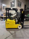 2020 YALE ERP035VT 3500 LB ELECTRIC CUSHION 3 WHEEL SIT DOWN FORKLIFT 82/187" 3 STAGE MAST SIDE SHIFTER 613 HOURS NON-MARKING TIRES STOCK # BF985249-BUF