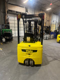 2020 YALE ERP035VT 3500 LB ELECTRIC CUSHION 3 WHEEL SIT DOWN FORKLIFT 82/187" 3 STAGE MAST SIDE SHIFTER 613 HOURS NON-MARKING TIRES STOCK # BF985249-BUF