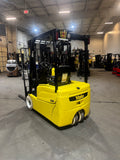 2020 YALE ERP035VT 3500 LB ELECTRIC CUSHION 3 WHEEL SIT DOWN FORKLIFT 82/187" 3 STAGE MAST SIDE SHIFTER 613 HOURS NON-MARKING TIRES STOCK # BF985249-BUF