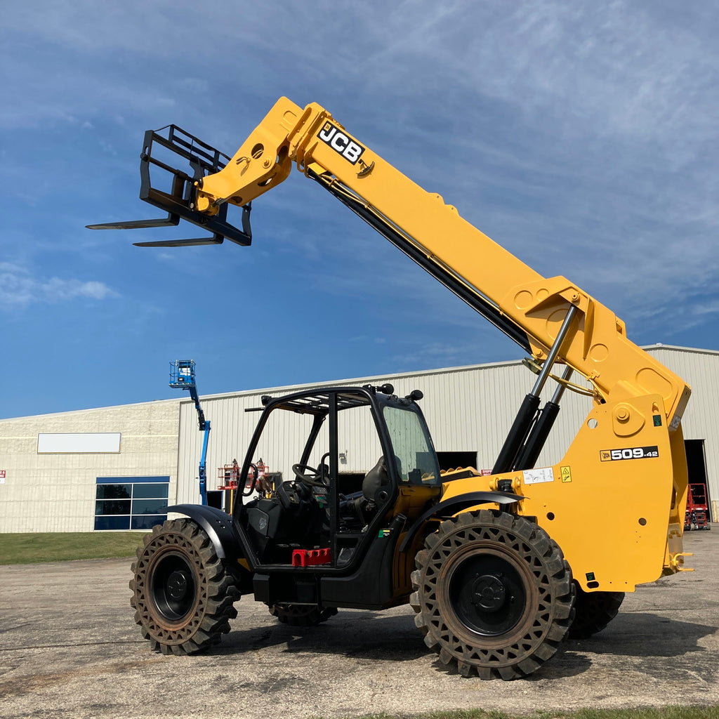 2015 JCB 509-42 9000 LB DIESEL TELESCOPIC FORKLIFT TELEHANDLER ...