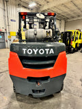 2020 TOYOTA 8FGC70U 15500 LB LP GAS FORKLIFT CUSHION 100/133" 2 STAGE CLEAR VIEW MAST SIDE SHIFTER 1968 HOURS STOCK # BF9412759-BUF - United Lift Equipment LLC