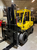 2021 HYSTER H110FT 11000 LB DIESEL FORKLIFT PNEUMATIC 94/185" 3 STAGE MAST SIDE SHIFTING FORK POSITIONER STOCK # BF9249559-BUF - United Lift LLC