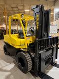 2021 HYSTER H110FT 11000 LB DIESEL FORKLIFT PNEUMATIC 94/185" 3 STAGE MAST SIDE SHIFTING FORK POSITIONER STOCK # BF9249559-BUF - United Lift LLC