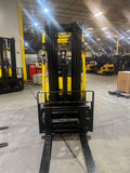 2018 HYSTER E60XN-33 6000 LB ELECTRIC FORKLIFT CUSHION 89/188" 3 STAGE MAST SIDE SHIFTING FORK POSITIONER ONLY 1168 HOURS STOCK # BF991449-BUF - United Lift LLC