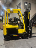 2018 HYSTER E60XN-33 6000 LB ELECTRIC FORKLIFT CUSHION 89/188" 3 STAGE MAST SIDE SHIFTING FORK POSITIONER ONLY 1168 HOURS STOCK # BF991449-BUF - United Lift LLC