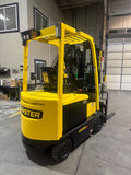 2018 HYSTER E60XN-33 6000 LB ELECTRIC FORKLIFT CUSHION 89/188" 3 STAGE MAST SIDE SHIFTING FORK POSITIONER ONLY 1168 HOURS STOCK # BF991449-BUF - United Lift LLC