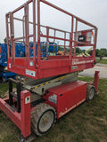 2014 MEC 3259ERT 32' REACH SCISSOR LIFT ELECTRIC ROUGH TERRAIN OUTRIGGERS 265 HOURS STOCK # BF9168549-WIB - United Lift Equipment LLC