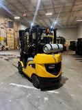 2018 CATERPILLAR/MITSUBISHI FGC25N 5000 LB LP GAS FORKLIFT CUSHION 83/187" 3 STAGE MAST SIDE SHIFTER 878 HOURS STOCK # BF998529-BUF