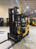 2020 CATERPILLAR 2C5000 5000 LB LP GAS FORKLIFT CUSHION 93/218" 3 STAGE MAST SIDE SHIFTING FORK POSITIONER TREADED TIRES 883 HOURS PLUMBED 4 WAYS TO CARRIAGE STOCK # BF9128249-BUF
