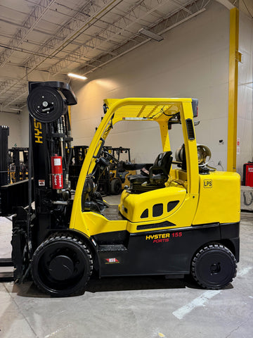 2021 HYSTER S155FT 15500 LB LP GAS FORKLIFT CUSHION 99/185" 3 STAGE MAST SIDE SHIFTING FORK POSITIONER 72" FORKS PLUMBED 4 WAYS TO CARRIAGE 1412 HOURS STOCK # BF9513479-BUF - United Lift LLC