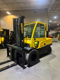 2017 HYSTER H120FT 12000 LB DIESEL FORKLIFT PNEUMATIC 99/134" 2 STAGE MAST ENCLOSED CAB WITH SIDE SHIFTING FORK POSITIONER ONLY 1827 HOURS PLUMBED 4 WAYS TO CARRIAGE STOCK # BF9236719-BUF