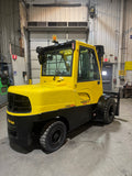2017 HYSTER H120FT 12000 LB DIESEL FORKLIFT PNEUMATIC 99/134" 2 STAGE MAST ENCLOSED CAB WITH SIDE SHIFTING FORK POSITIONER ONLY 1827 HOURS PLUMBED 4 WAYS TO CARRIAGE STOCK # BF9236719-BUF