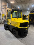 2017 HYSTER H120FT 12000 LB DIESEL FORKLIFT PNEUMATIC 99/134" 2 STAGE MAST ENCLOSED CAB WITH SIDE SHIFTING FORK POSITIONER ONLY 1827 HOURS PLUMBED 4 WAYS TO CARRIAGE STOCK # BF9236719-BUF
