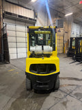 2021 HYSTER H60FT 6000 LB LP GAS FORKLIFT PNEUMATIC 89/188" 3 STAGE MAST SIDE SHIFTING FORK POSITIONER ENCLOSED CAB LP GAS 991 HOURS PLUMBED 4 WAYS TO THE CARRIAGE STOCK # BF9184129-BUF
