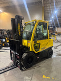 2021 HYSTER H60FT 6000 LB LP GAS FORKLIFT PNEUMATIC 89/188" 3 STAGE MAST SIDE SHIFTING FORK POSITIONER ENCLOSED CAB LP GAS 991 HOURS PLUMBED 4 WAYS TO THE CARRIAGE STOCK # BF9184129-BUF