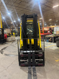 2021 HYSTER H60FT 6000 LB LP GAS FORKLIFT PNEUMATIC 89/188" 3 STAGE MAST SIDE SHIFTING FORK POSITIONER ENCLOSED CAB LP GAS 991 HOURS PLUMBED 4 WAYS TO THE CARRIAGE STOCK # BF9184129-BUF