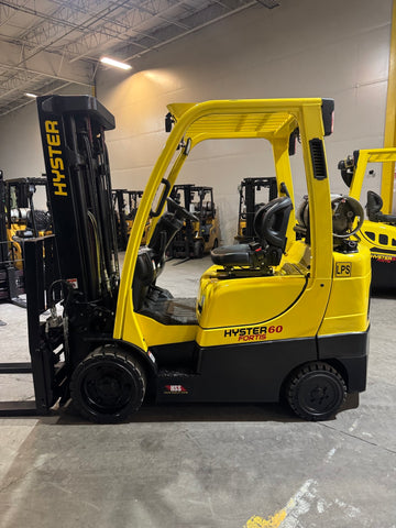 2023 HYSTER S60FT 6000 LB LP GAS FORKLIFT CUSHION 89/188" 3 STAGE MAST SIDE SHIFTING FORK POSITIONER 4 WAY PLUMBED 963 HOURS STOCK # BF9114259-BUF
