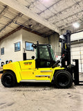 2018 HYSTER H360-48HD 36000 LB AT 48" LOAD CENTER DIESEL FORKLIFT PNEUMATIC 148/156" 2 STAGE MAST SIDE SHIFTING FORK POSITIONER ENCLOSED CAB WITH HEAT 2784 HOURS STOCK # BF91311189-BUF - United Lift Equipment LLC