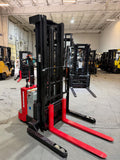 2015 RAYMOND RSS40 4000 LB ELECTRIC FORKLIFT WALKIE STACKER 85/128" 2 STAGE MAST CUSHION SIDE SHIFTER 1372 HOURS STOCK # BF943179-BUF - United Lift LLC