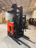 2021 TOYOTA 9BRU18 3500 LB 36 VOLT ELECTRIC SINGLE REACH FORKLIFT 24" SCISSOR 108/240" 3 STAGE MAST SIDE SHIFTER 2254 LIFT HOURS STOCK # BF988739-BUF - United Lift LLC
