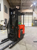 2021 TOYOTA 9BRU18 3500 LB 36 VOLT ELECTRIC SINGLE REACH FORKLIFT 24" SCISSOR 108/240" 3 STAGE MAST SIDE SHIFTER 2254 LIFT HOURS STOCK # BF988739-BUF - United Lift LLC