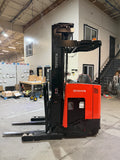 2021 TOYOTA 9BRU18 3500 LB 36 VOLT ELECTRIC SINGLE REACH FORKLIFT 24" SCISSOR 108/240" 3 STAGE MAST SIDE SHIFTER 2254 LIFT HOURS STOCK # BF988739-BUF - United Lift LLC