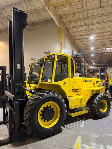 2020 SELLICK S150J4e-2PS 2WD 15000 LB CAPACITY DIESEL ROUGH TERRAIN FORKLIFT 147/192" 2 STAGE CLEAR VIEW SIDE SHIFTING MAST ENCLOSED CAB 1,934 HOURS STOCK # BF9425339-BUF - United Lift LLC