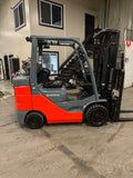 2022 TOYOTA 8FGCU32 6500 LB LP GAS FORKLIFT 884 HOURS CUSHION 87/187" 3 STAGE MAST SIDE SHIFTING FORK POSITIONER 4 WAY PLUMBING STOCK # BF9224729-BUF - United Lift LLC
