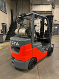 2022 TOYOTA 8FGCU32 6500 LB LP GAS FORKLIFT CUSHION 86/187" 3 STAGE MAST SIDE SHIFTER 4 WAY PLUMBING 664 HOURS STOCK # BF9215129-BUF - United Lift LLC